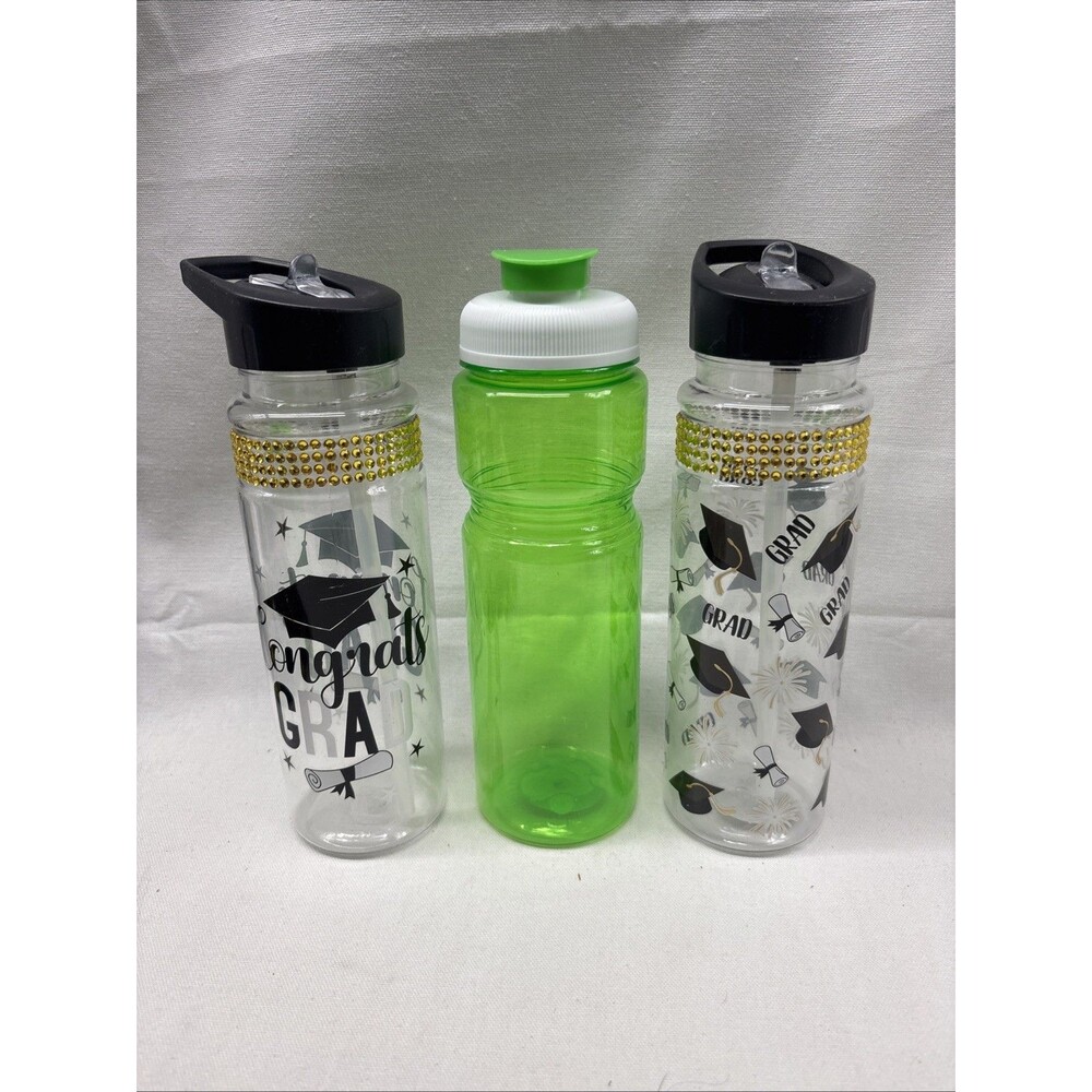 Water Bottle Bundle 3 Bottles Sports Graduation Reusable BPA Free